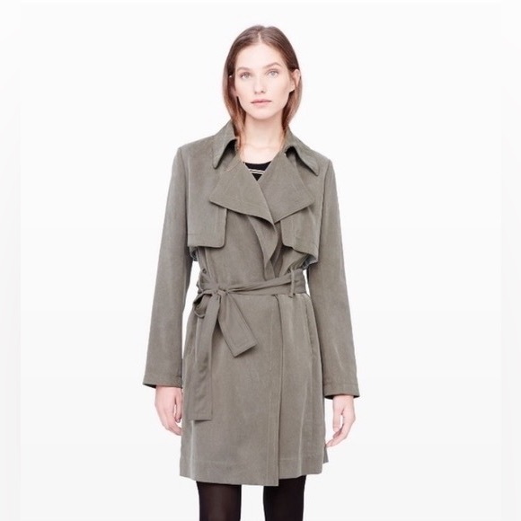 Club Monaco Jackets & Blazers - Club Monaco Soft Olive Trench Coat Suede Raincoat Overcoat